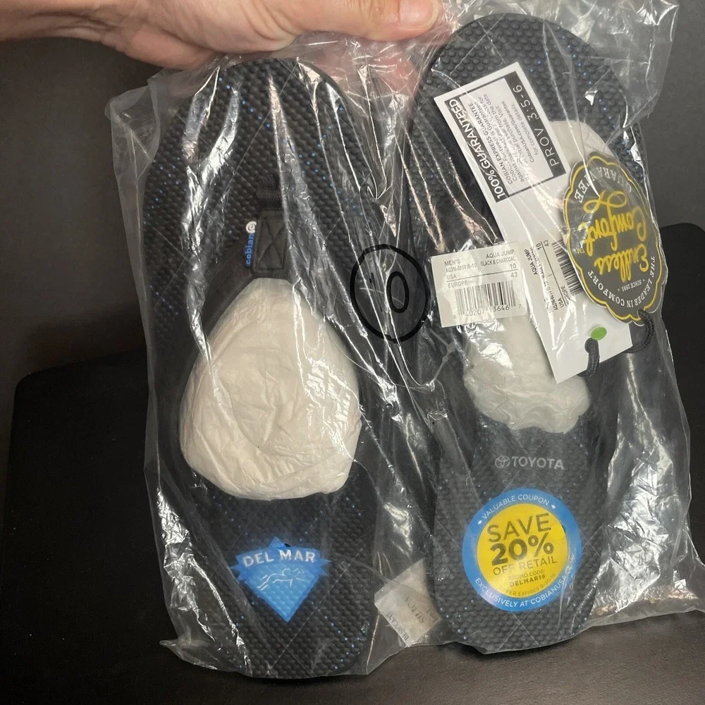 Cobian Flip Flop‎ Thong Sandals Black Charcoal Size 10 Aqua Jump Toyota NWT